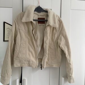 Women's Levi’s Cream Corduroy Jacket with Shearling Collar
